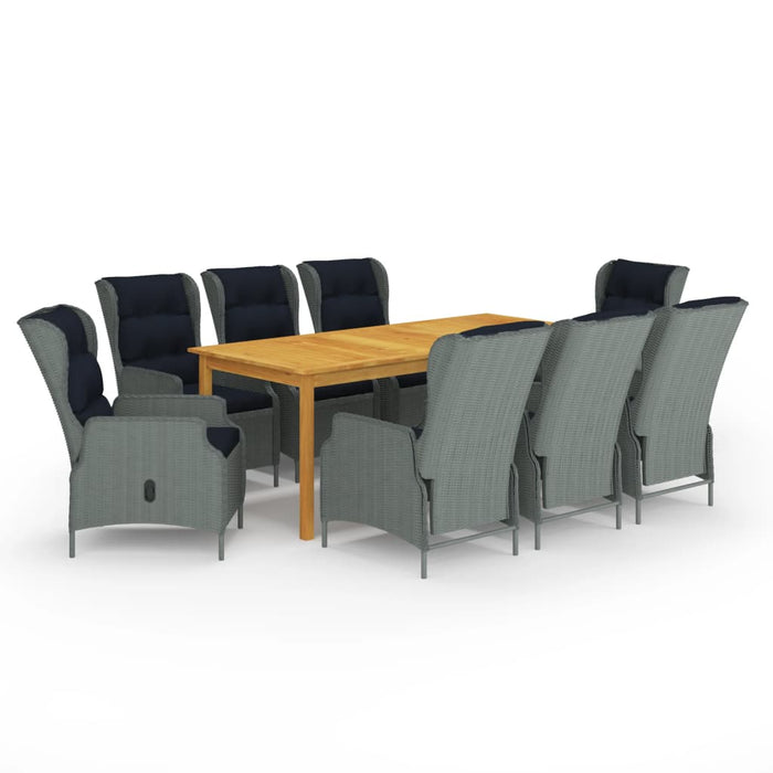 Set da Pranzo da Giardino 9 pz Grigio Chiaro cod mxl 36085