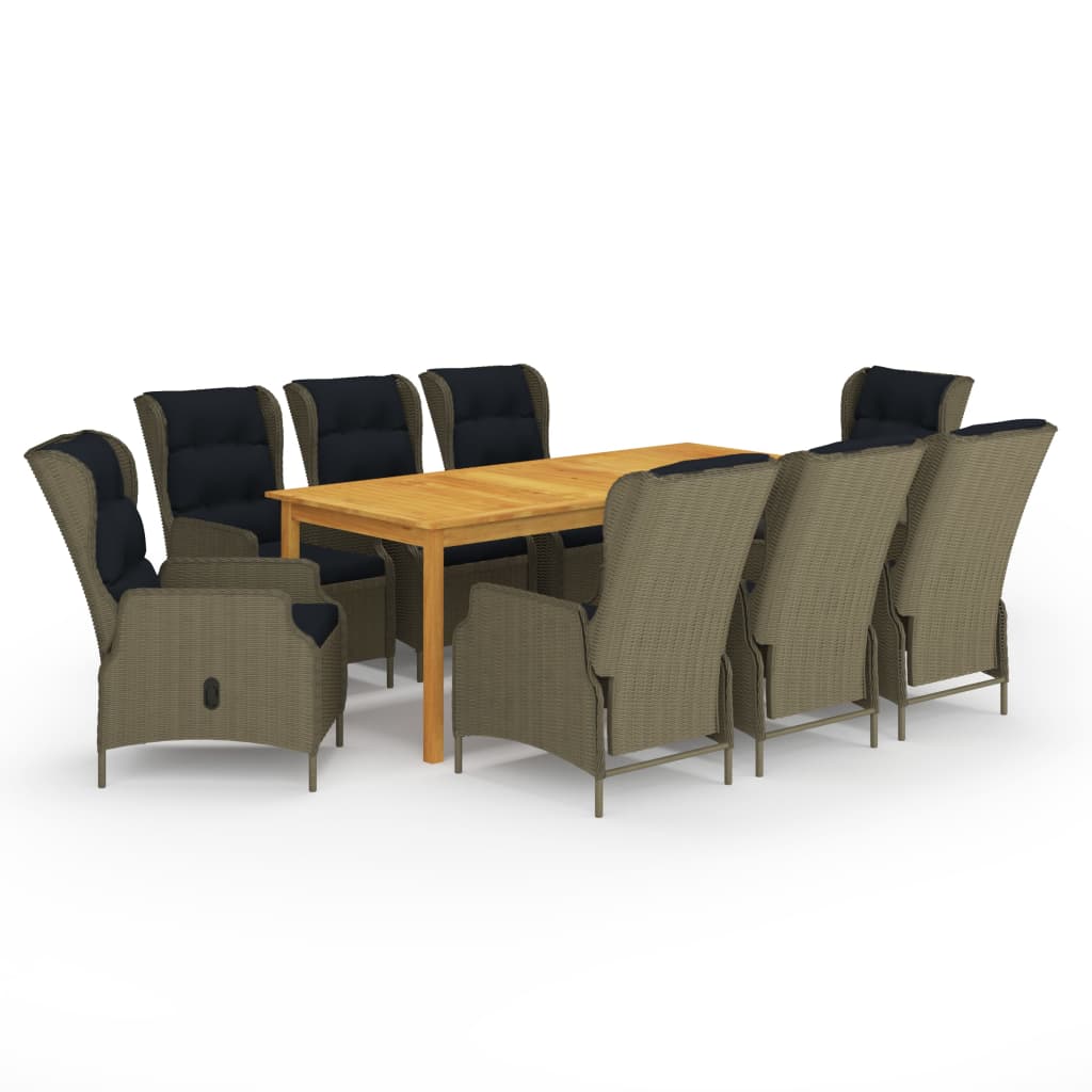 Set da Pranzo da Giardino 9 pz Marrone cod mxl 40857