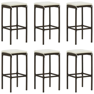 Set Bar da Giardino 7 pz con Cuscini Marrone cod mxl 35646