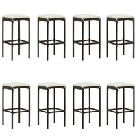Set da Bar da Giardino 9 pz con Cuscini Marrone 3068013