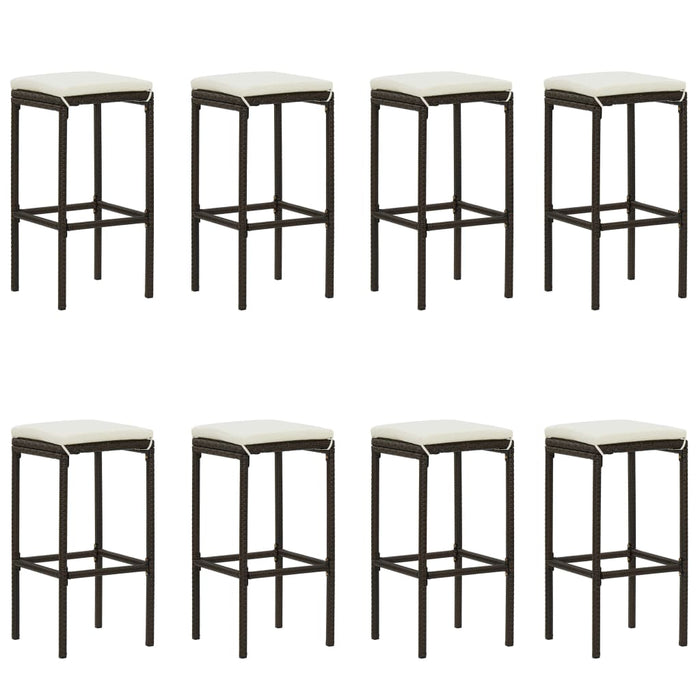 Set da Bar da Giardino 9 pz con Cuscini Marrone cod mxl 44633