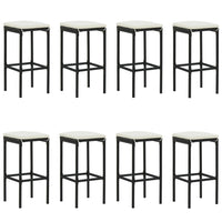 Set da Bar da Giardino 9 pz con Cuscini Nero 3068014