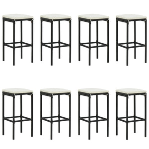 Set da Bar da Giardino 9 pz con Cuscini Nero 3068014