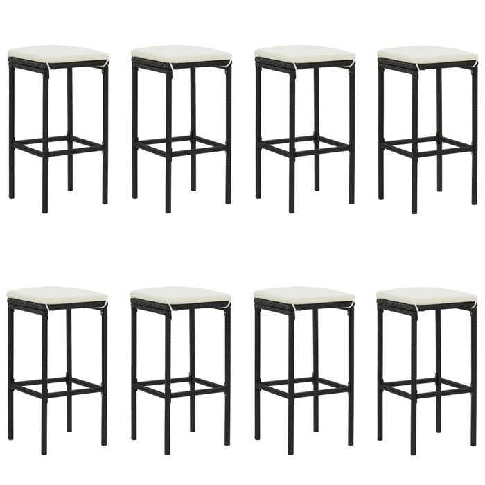 Set da Bar da Giardino 9 pz con Cuscini Nero cod mxl 44652