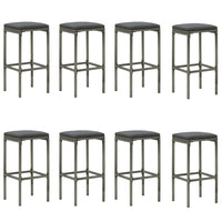 Set da Bar da Giardino 9 pz con Cuscini Grigio cod mxl 44628
