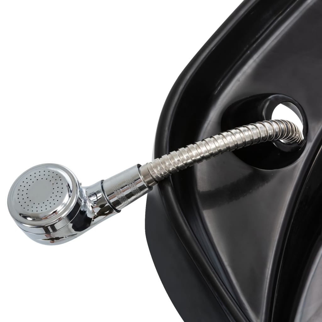 Poltrona e Lavatesta per Parrucchiere in Similpelle Nera 110320