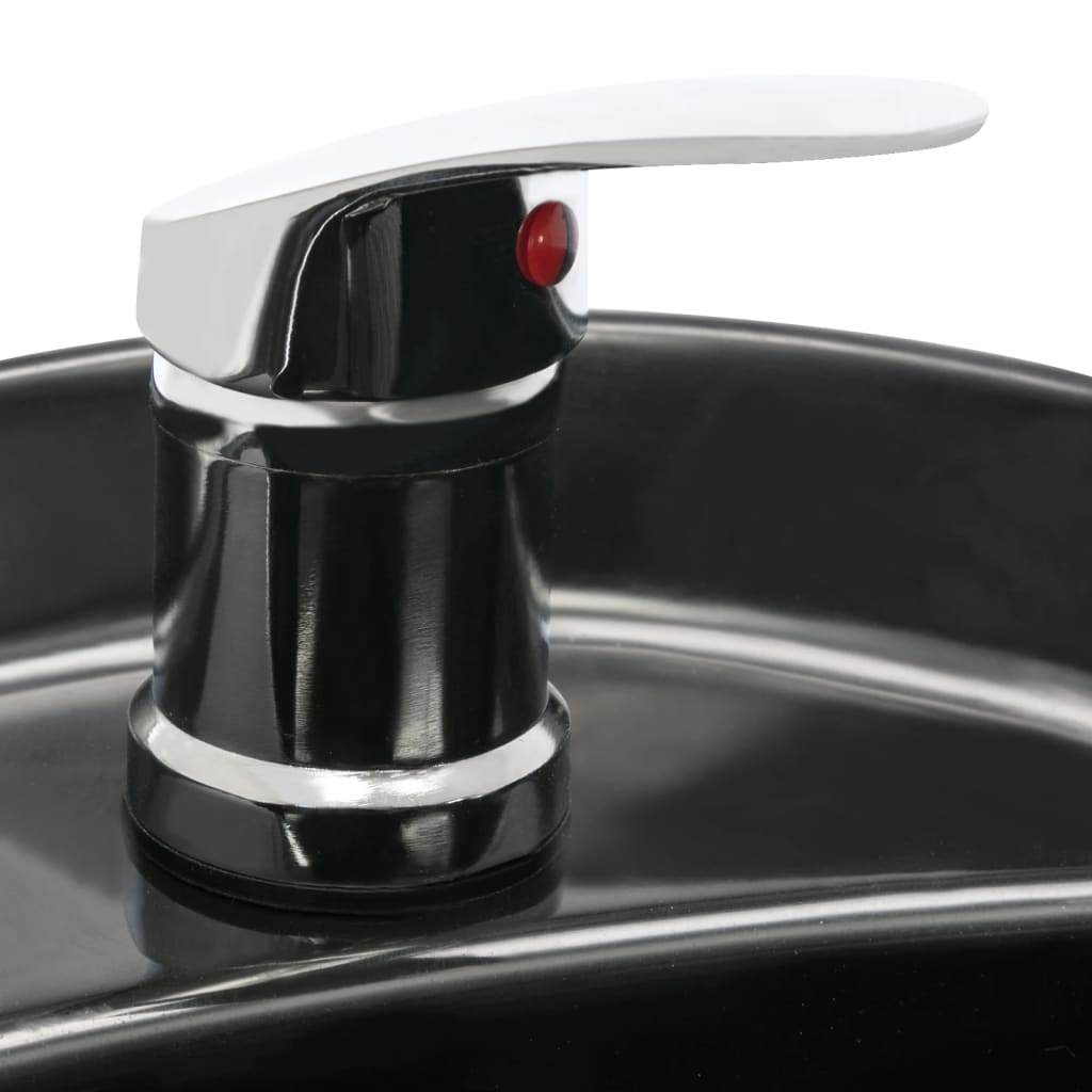 Poltrona e Lavatesta per Parrucchiere in Similpelle Nera 110320