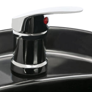 Poltrona e Lavatesta per Parrucchiere in Similpelle Nera 110320