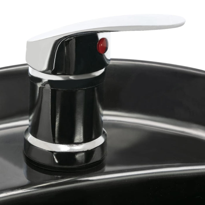 Poltrona e Lavatesta per Parrucchiere in Similpelle Nera 110320