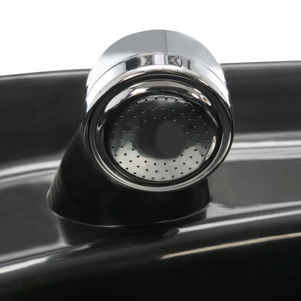 Poltrona e Lavatesta per Parrucchiere in Similpelle Nera 110320