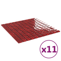 Piastrelle Mosaico 11 pz Rosso 30x30 cm in Vetro 327305