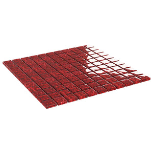 Piastrelle Mosaico 11 pz Rosso 30x30 cm in Vetro 327305