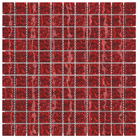 Piastrelle Mosaico 11 pz Rosso 30x30 cm in Vetro 327305