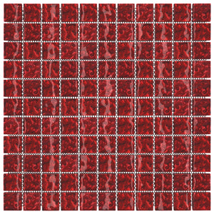 Piastrelle Mosaico 11 pz Rosso 30x30 cm in Vetro 327305