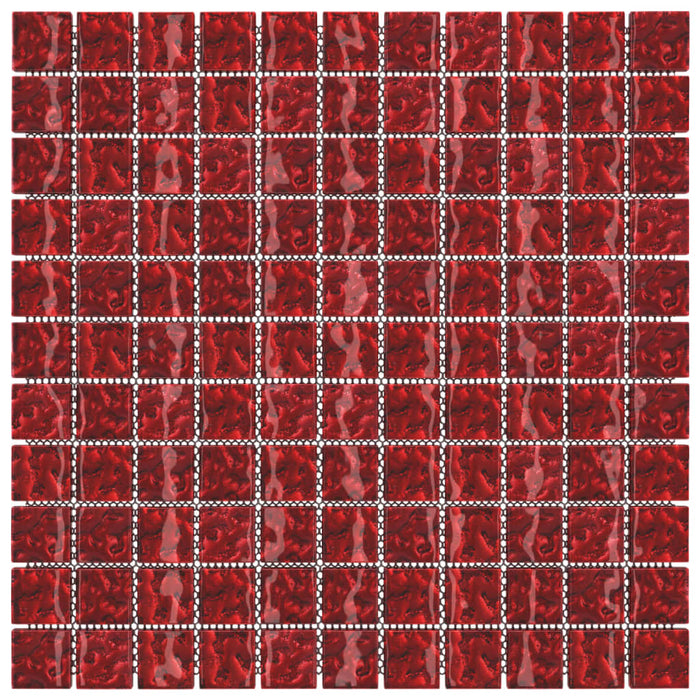 Piastrelle Mosaico 11 pz Rosso 30x30 cm in Vetro 327305