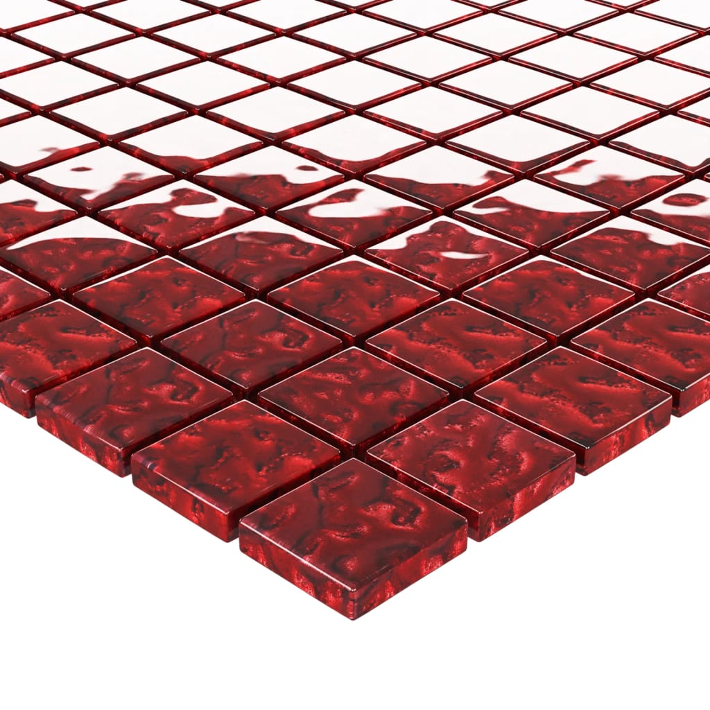 Piastrelle Mosaico 11 pz Rosso 30x30 cm in Vetro 327305
