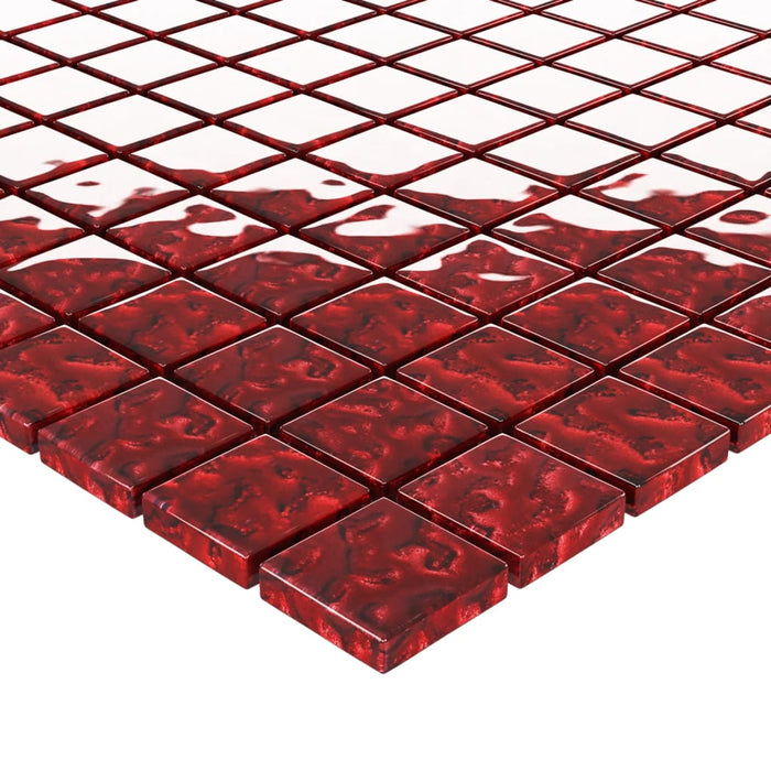 Piastrelle Mosaico 11 pz Rosso 30x30 cm in Vetro 327305