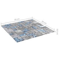 Piastrella Mosaic 22 pcs Grigio e Blu 50 x 50 cm Vetro 42046764