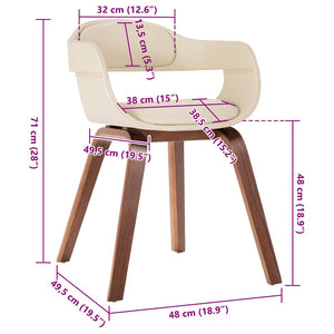 Sedia da Pranzo Bianco in Legno Piegato e Similpelle 327330