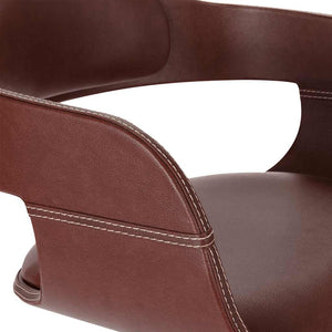 Sedia da Pranzo Marrone in Legno Piegato e Similpelle cod mxl 17074