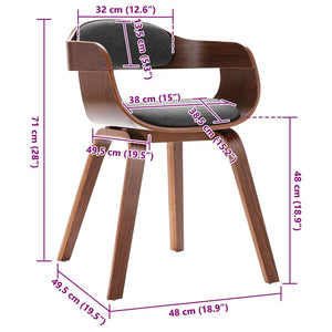 Sedia da Pranzo Grigio Scuro in Legno Piegato e Tessuto 327332