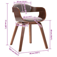 Sedia da Pranzo Grigio Talpa in Legno Piegato e Tessuto 327334