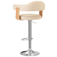 Sgabelli da Bar 2 pz Crema in Legno Curvo e Similpelle 327337