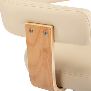 Sgabelli da Bar 2 pz Crema in Legno Curvo e Similpelle 327337