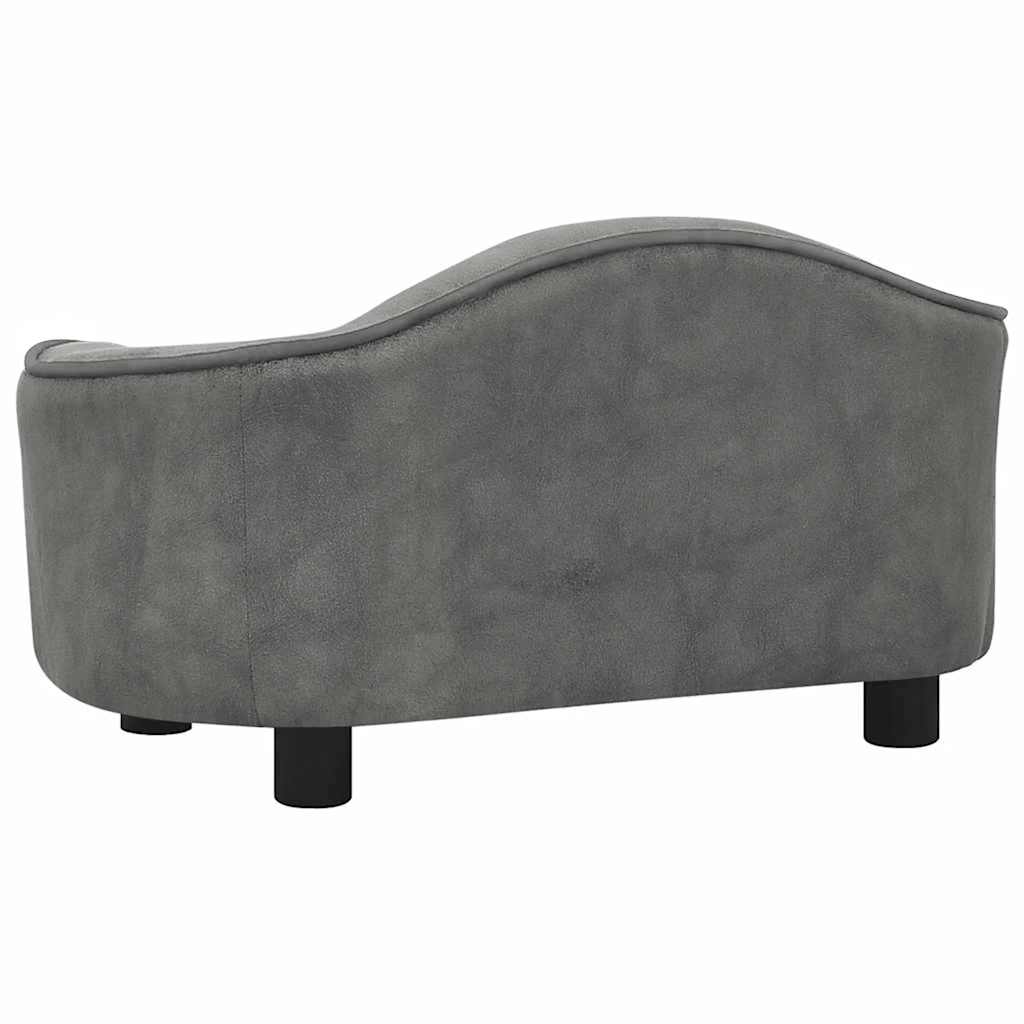 vidaXL Divano per Cani Grigio 67x47x36 cm in Peluche