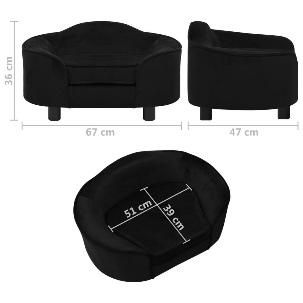 Divano per cani 67 cm in peluche nero 02_0000200