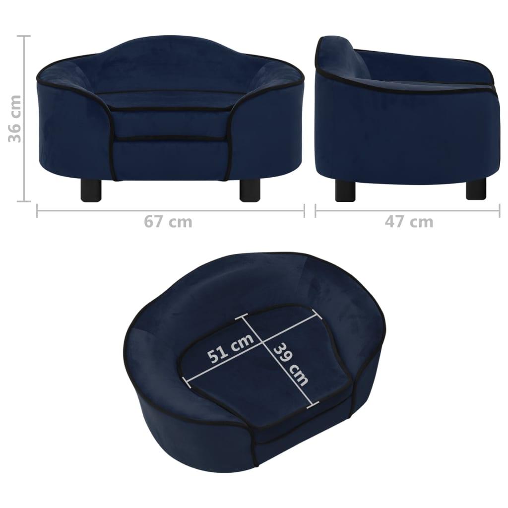 Divano per cani 67 cm peluche blu 02_0000103