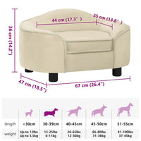 Divano per Cani Crema 67x47x36 cm in Peluche 171090