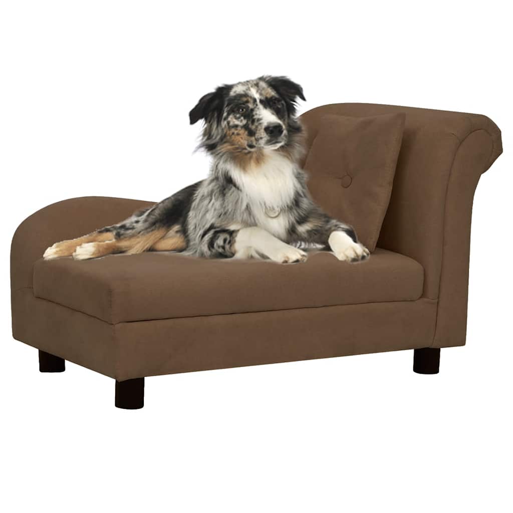 Divano per Cani con Cuscino Marrone 83x44x44 cm in Peluche 171101