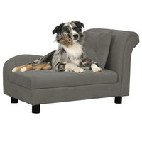 Divano per Cani con Cuscino Grigio Scuro 83x44x44 cm in Peluche