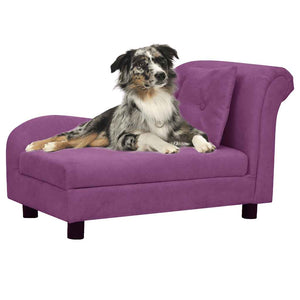 vidaXL Divano per Cani con Cuscino Borgogna 83x44x44 cm in Peluche