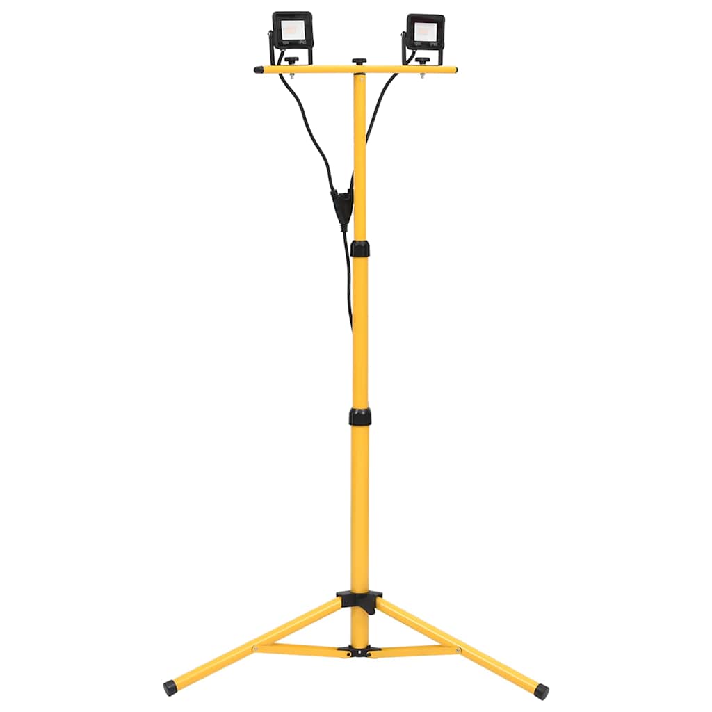 Faretto a LED con Treppiede 2x10 W Bianco Caldo