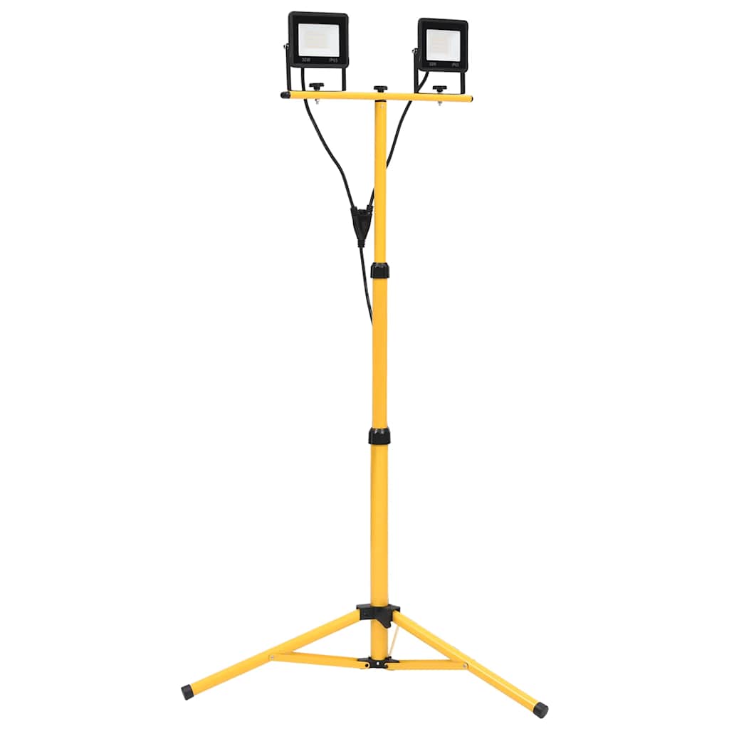 Faretto a LED con Treppiede 2x30 W Bianco Caldo cod mxl 76532