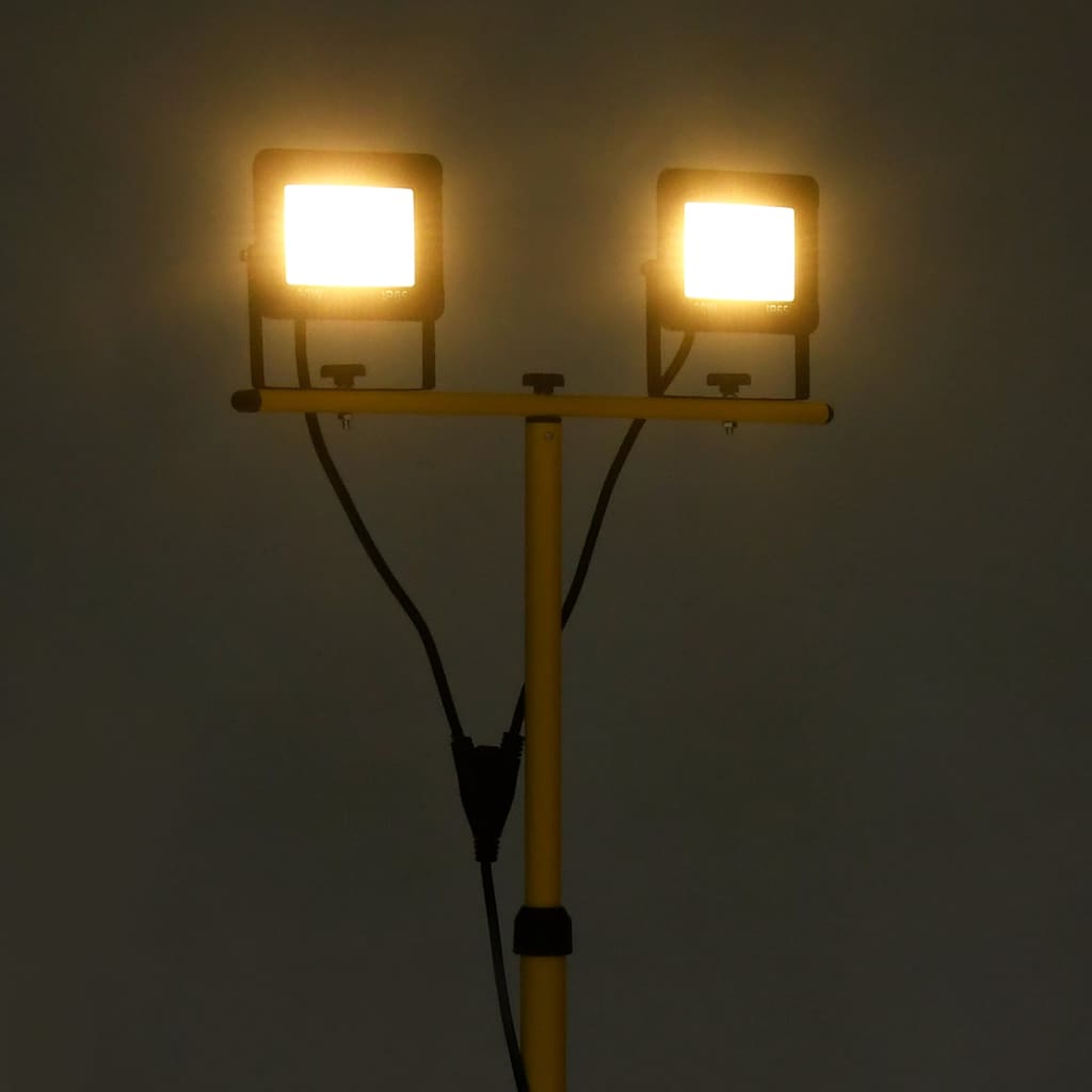 Faretto a LED con Treppiede 2x30 W Bianco Caldo cod mxl 76532