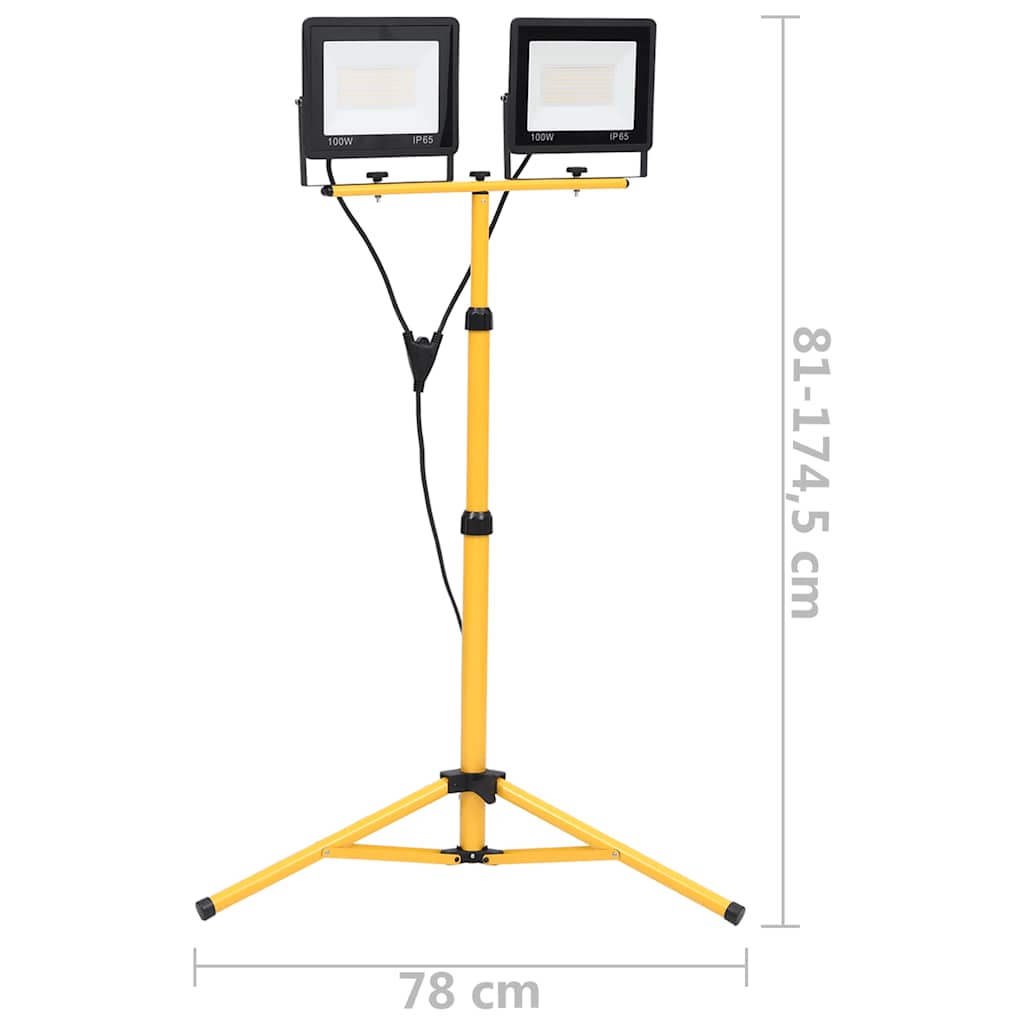 Faretto a LED con Treppiede 2x100 W Bianco Caldo 149657