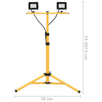 Faretto a LED con Treppiede 2x20 W Bianco Freddo