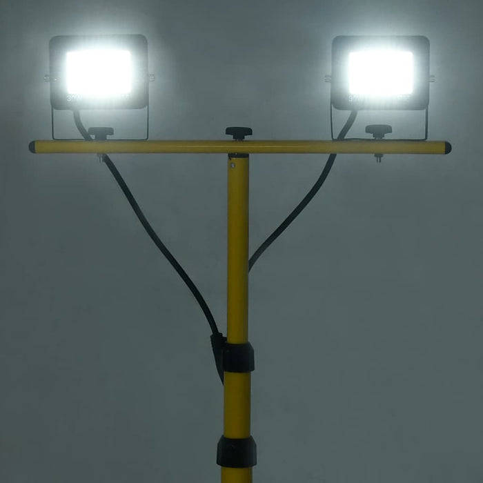 Faretto a LED con Treppiede 2x30 W Bianco Freddo 149660