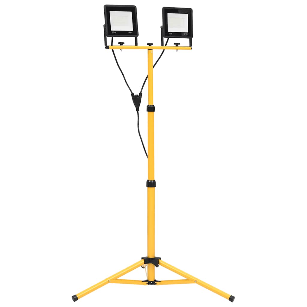 Faretto a LED con Treppiede 2x50 W Bianco Freddo