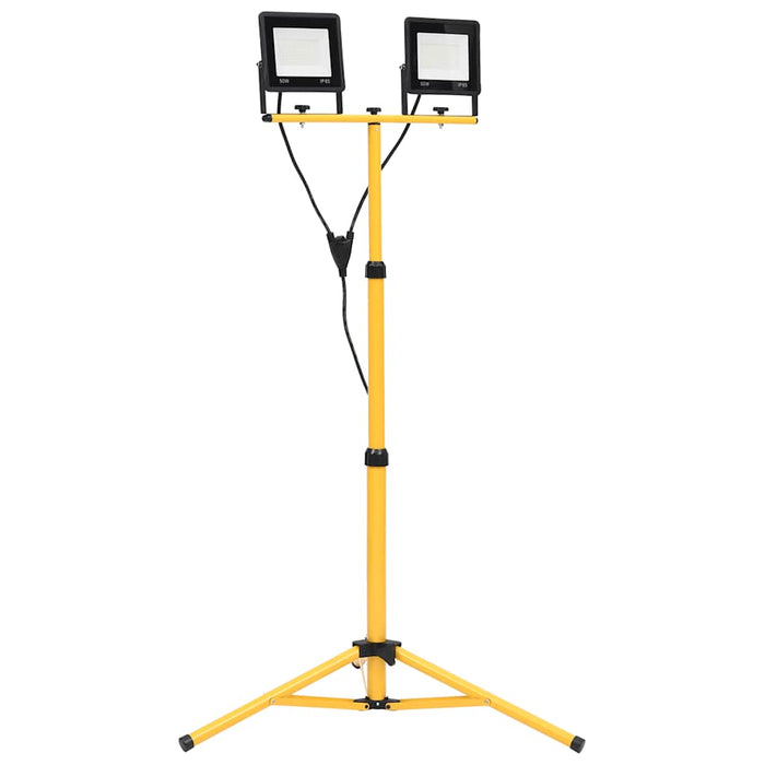 Faretto a LED con Treppiede 2x50 W Bianco Freddo