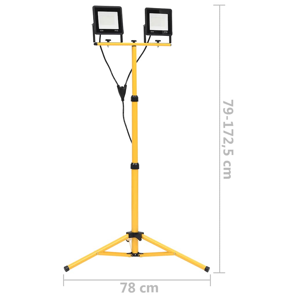 Faretto a LED con Treppiede 2x50 W Bianco Freddo