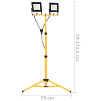 Faretto a LED con Treppiede 2x50 W Bianco Freddo