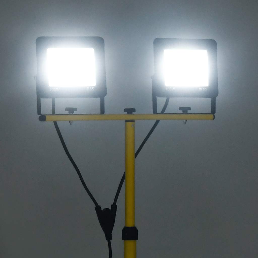 Faretto a LED con Treppiede 2x100 W Bianco Freddo