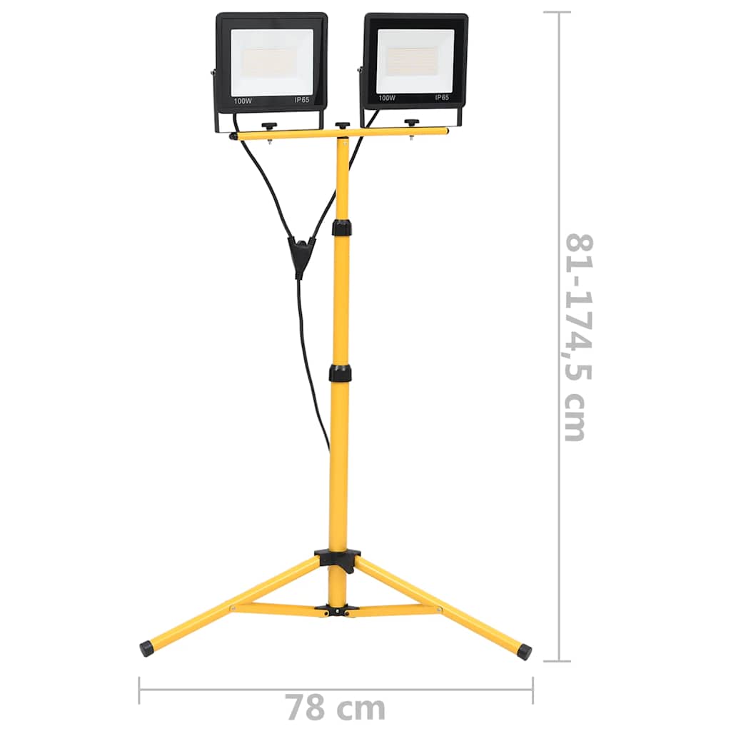 Faretto a LED con Treppiede 2x100 W Bianco Freddo