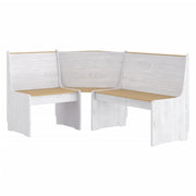Panca Angolare 151 cm in Legno Massello di Pino Miele e Bianco cod mxl 51289