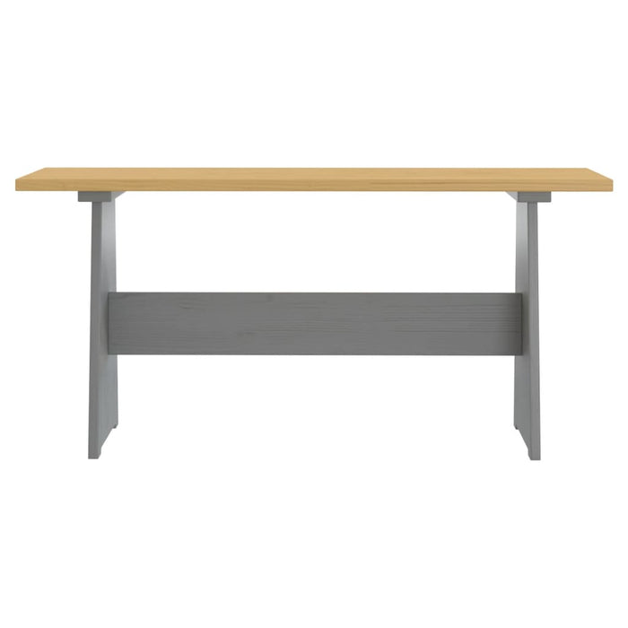 Tavolo da Pranzo con Panca Pino Massello Marrone Miele e Grigio cod mxl 47725