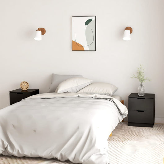 Comodini 2 pz Neri 40x40x50 cm in Legno Multistrato 326726